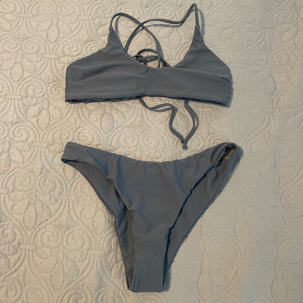 Blue slate bikini set